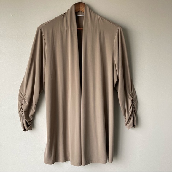 Susan Graver Tops - Susan Graver Beige‎ Open Front Cardigan